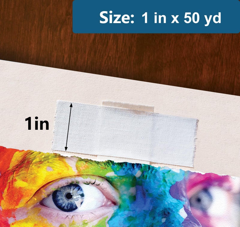 لينيكو شريط الكتان المنشط بالماء من Lineco، شريط لاصق ذاتي درجة الحموضة محايد خالٍ من الأحماض لتعليق الأعمال الفنية والصور والملصقات والحصائر، 1 بوصة × 50 ياردة. لفافة - Image 2